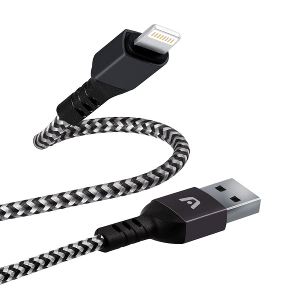 Cable iPhone De Nylon Negro Argom Tech 1.8m Carga Rápida (+IVA)