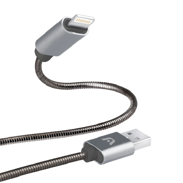 Cable iPhone Trenzado Metalizado Argom Tech 1m Carga Rápida (+IVA)