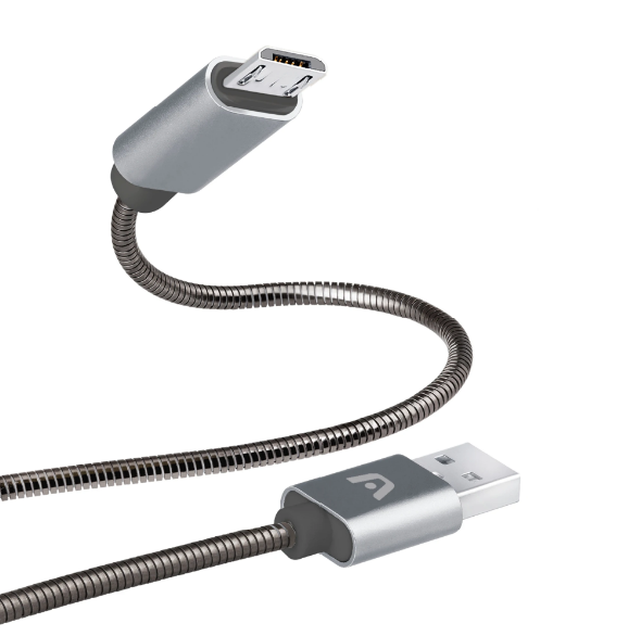 Cable Micro Usb Trenzado De Metal Argom Tech 1m Carga Rápida