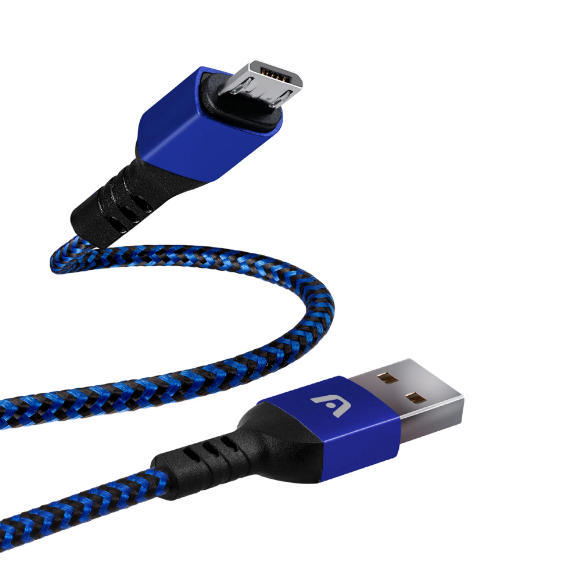 Cable Micro Usb De Nylon Azul Argom Tech 1.8mts Carga Rápida