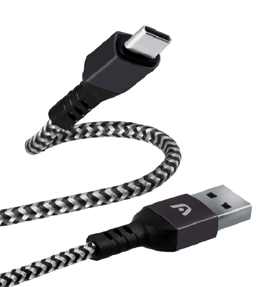 Cable Tipo C De Nylon Gris Argom Tech 1.8m Carga Rápida