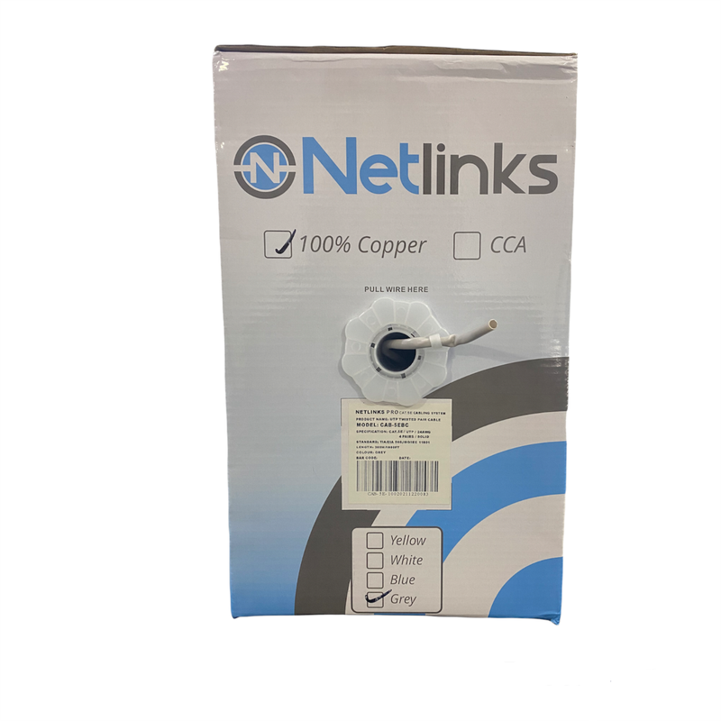Cable Utp Cat 5e 100% Cobre Bobina 305 M Para Interiores