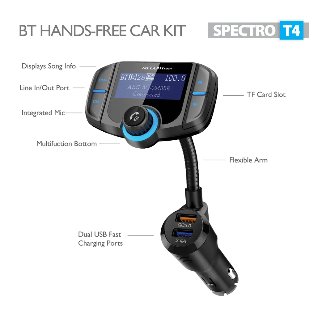 Manos Libre Para Carro Transmisor De Audio 2 Puertos Carga Rapida (+IVA)