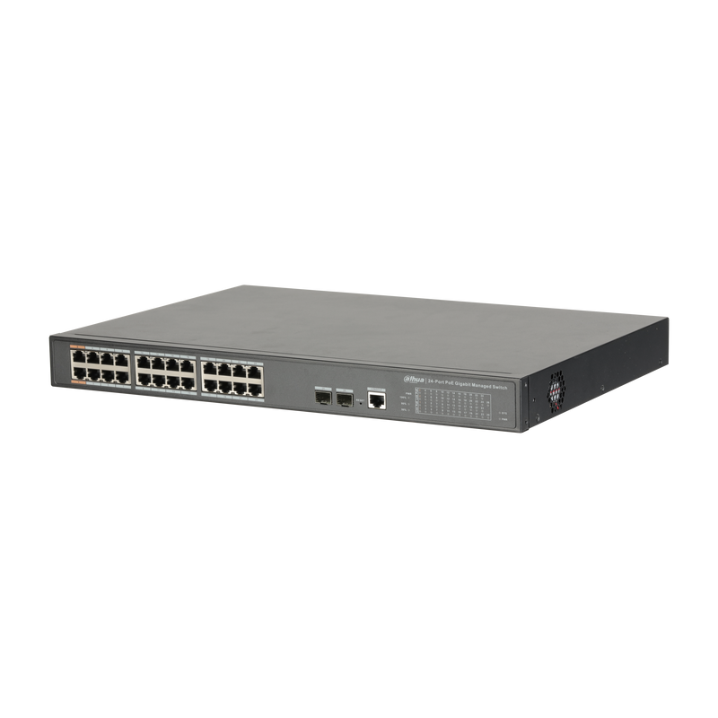 Switch 26 PoE Puertos Dahua Gigabit Rack Dh-pfs4226-24gt-240