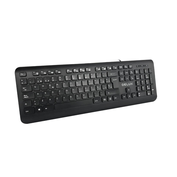 Teclado Usb Delux Ka193 Alámbrico Negro (+IVA)